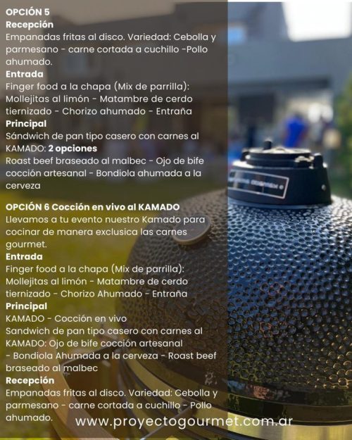 Menú Proyecto Gourmet
