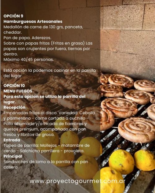 Menú Proyecto Gourmet